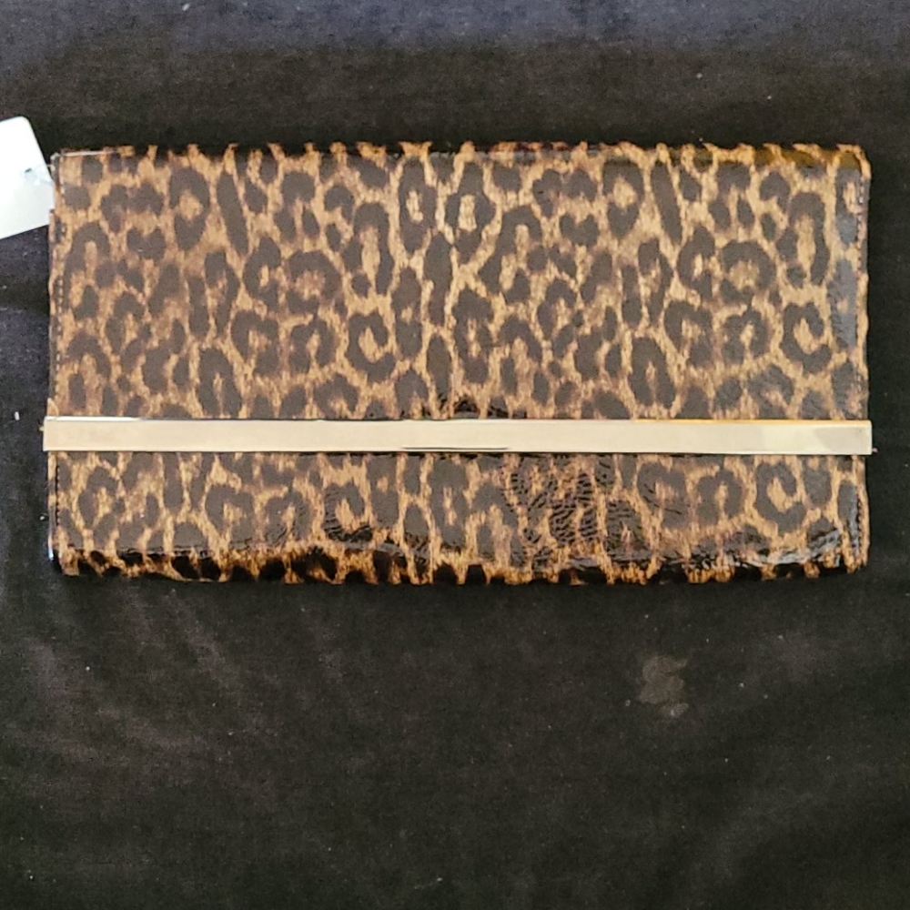 Leopard print envelope evening clutch women
